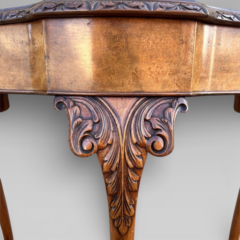 20th Century Queen Anne Style Walnut Side Table by Maple & Co Wall Table - Image 7